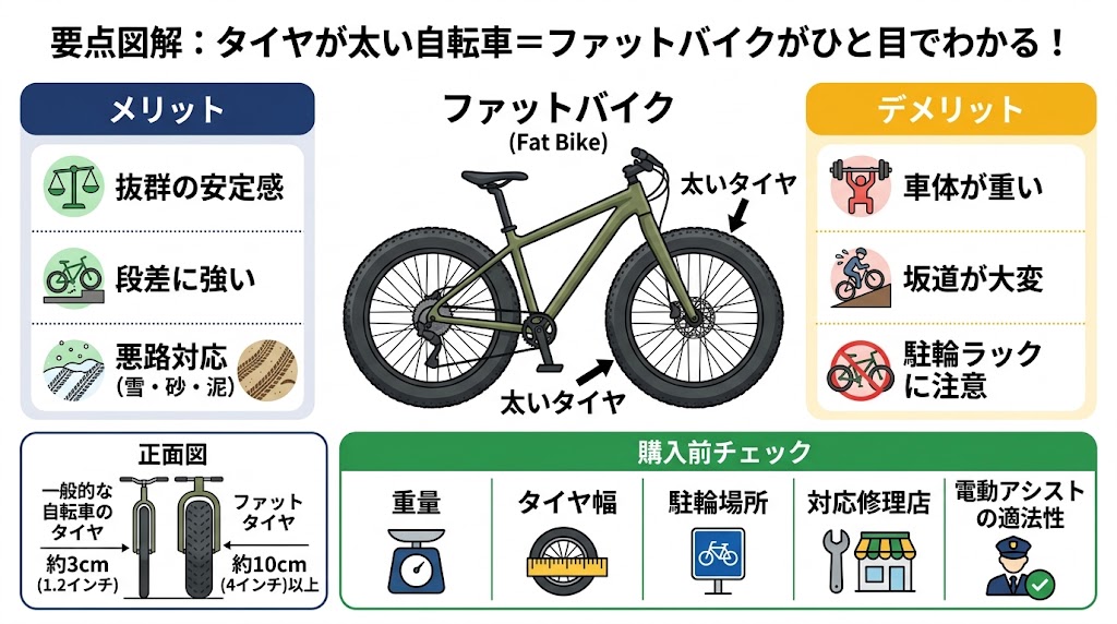 タイヤが太い自転車＝ファットバイク