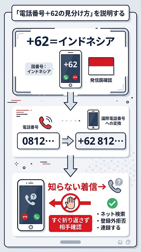 電話番号+62の見分け方