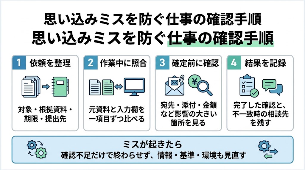 思い込みミスを防ぐ仕事の確認手順
