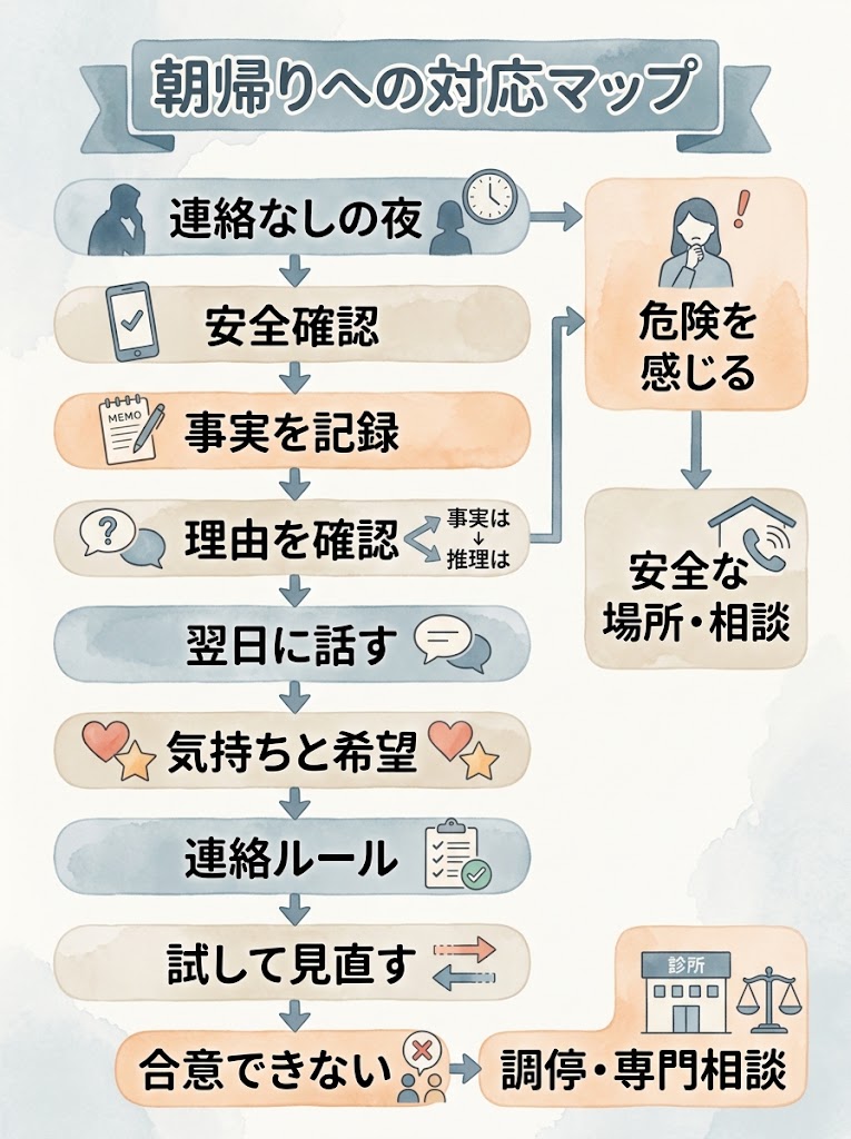朝帰りへの対応マップ